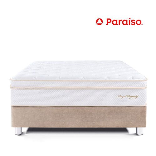 Cama Paraíso Royal Dynasty King Champagne + 2 almohadas viscoelásticas + protector