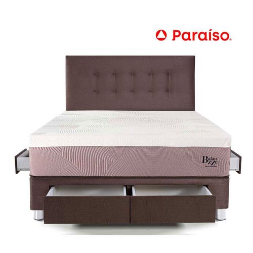 Dormitorio con Cajones Balanzze 2 Plazas Choco Bipanel