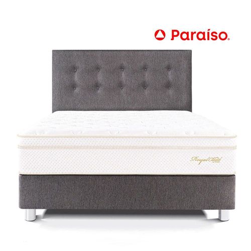 Juego de Dormitorio Paraíso Royal Cloud 2 Plazas Acero + 2 almohadas viscoelásticas + protector