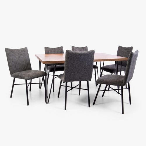 Juego de Comedor 6 sillas Camillo Gris