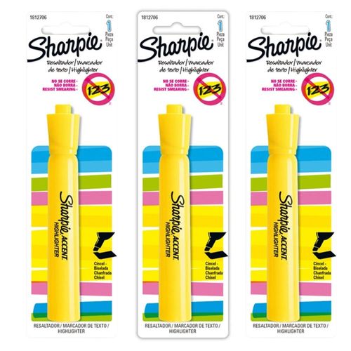 Resaltador Sharpie Tank Amarillo Blister X3