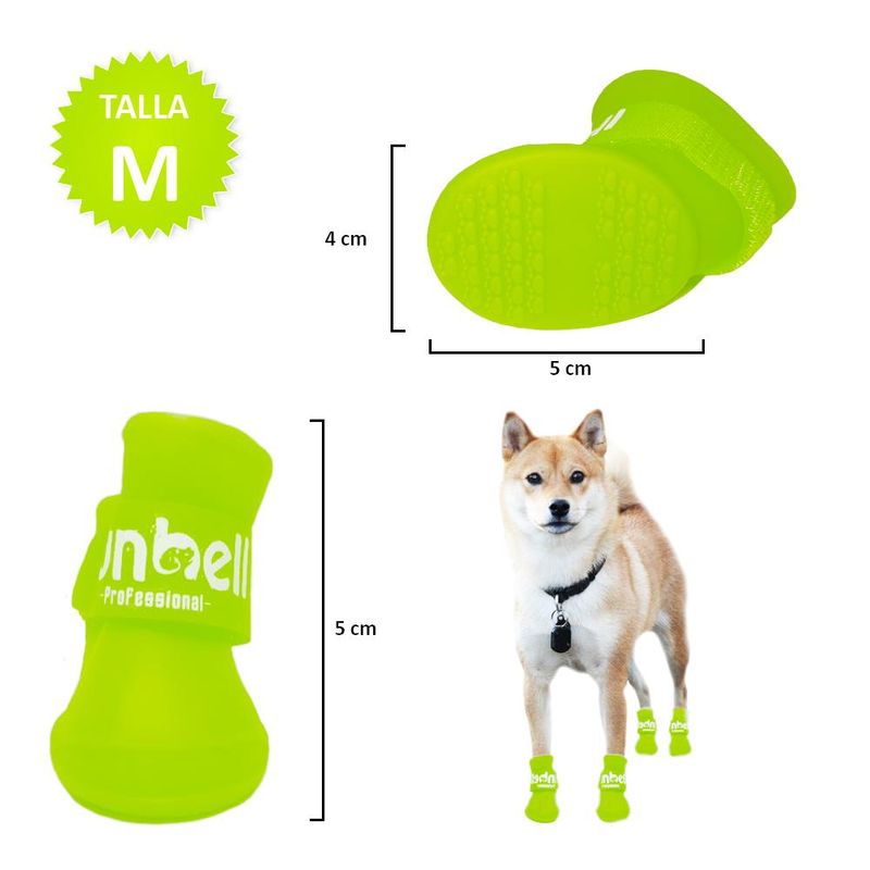 Zapatos-para-Perros-de-Silicona-Impermeables-M-Amarillo