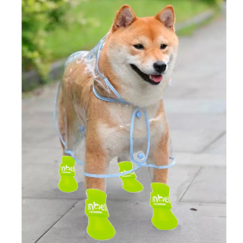 Zapatos-para-Perros-de-Silicona-Impermeables-M-Amarillo