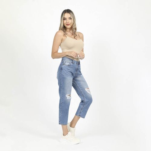 Jean Cottons Jeans Mont Mom Fit Azul Medio