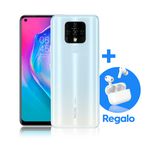 Tecno Camon 16 6+128GB Cloud White + Audífonos de Regalo