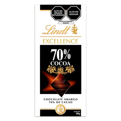 Chocolate Amargo LINDT Excellence 70% Cocoa Caja 100g