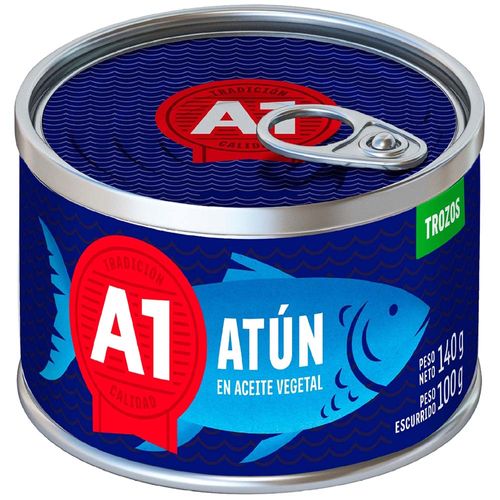 Trozos de Atún en Aceite Vegetal A1 Lata 140g