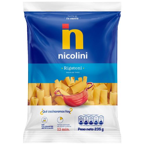 Fideos NICOLINI Rigatoni Bolsa 235g