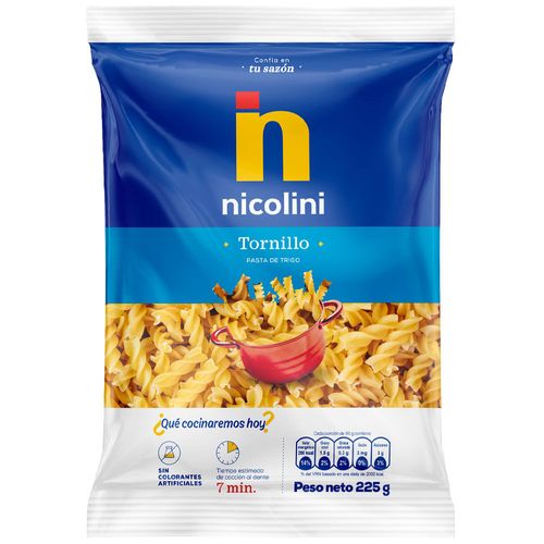 Fideos NICOLINI Tornillo Bolsa 225g