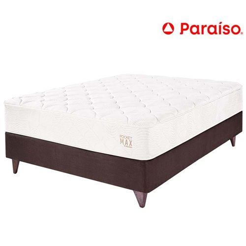 Cama Europeo PARAÍSO Pocket Max 1.5 Plazas Chocolate