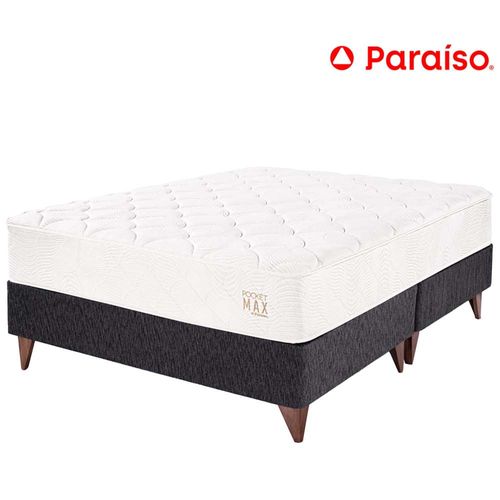 Cama Europea PARAÍSO Pocket Max King Charcoal