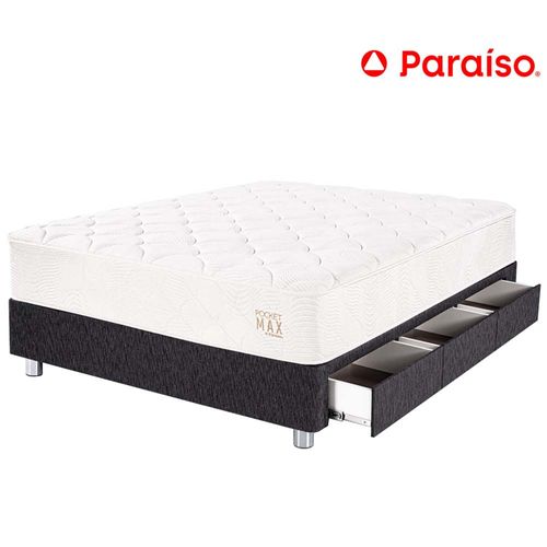 Cama PARAÍSO Pocket 1.5 Plazas Charcoal