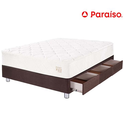 Cama PARAÍSO Pocket 1.5 Plazas Chocolate