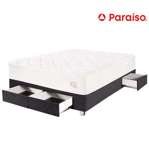 Cama PARAÍSO Pocket 2 Plazas Charcoal