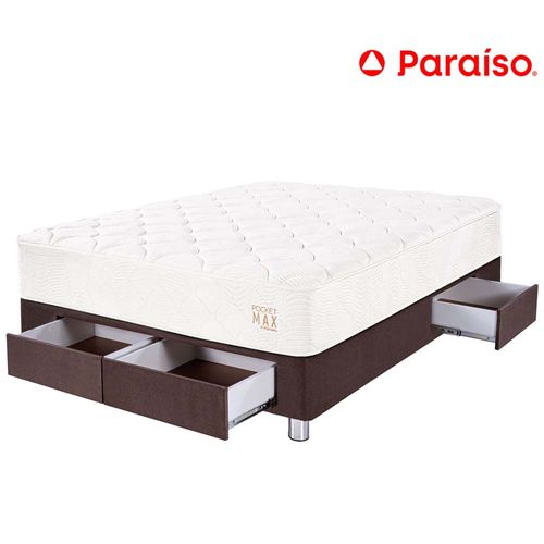 Cama PARAÍSO Pocket 2 Plazas Chocolate