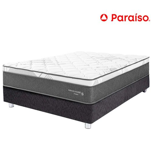 Cama Americana PARAISO Pocket Star 1.5 Plazas Charcoal