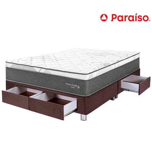 Cama Americana Cajones PARAISO Pocket Star Queen Chocolate