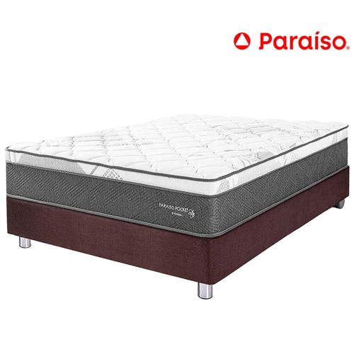 Cama Americana PARAISO Pocket Star 2 Plazas Chocolate