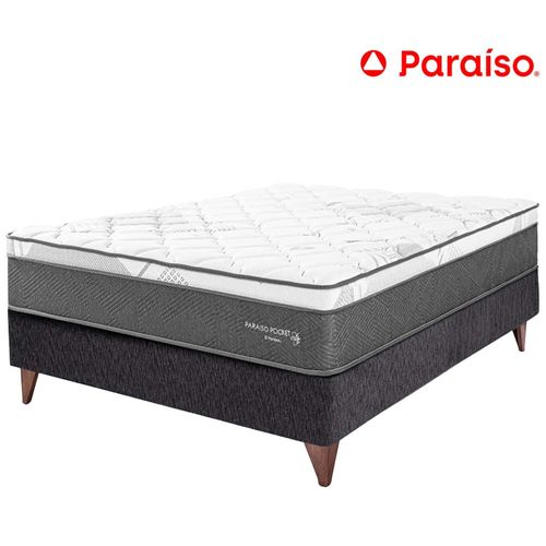 Cama Europea PARAISO Pocket Star 1.5 Plazas Charcoal