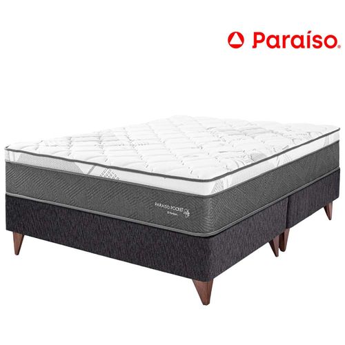 Cama Europea PARAISO Pocket Star King Charcoal