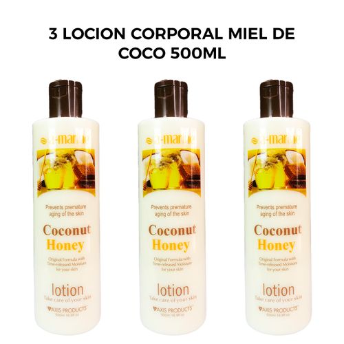 3 Locion Corporal Miel de Coco 500ml