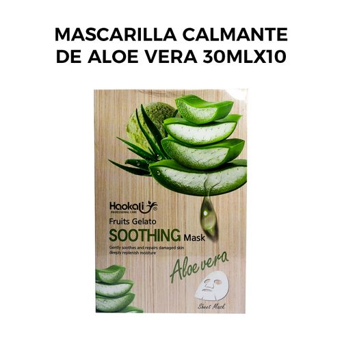 Mascarilla Calmante de Aloe Vera 30mlx10 piezas.