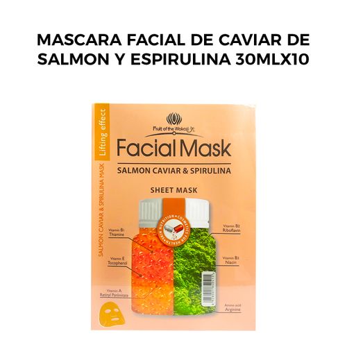 Mascara Facial de Caviar de Salmon y Espirulina 30mlx10 piezas.