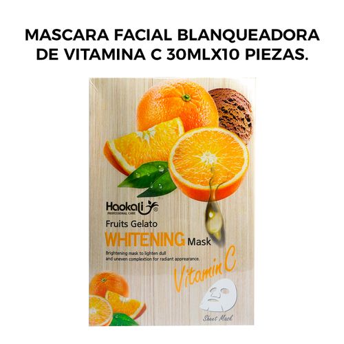Mascara Facial Blanqueadora de Vitamina C 30mlx10 piezas.