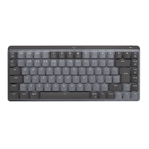 Teclado inalámbrico Logitech MX Mechanical Mini mecánico, receptor usb/bluetooth, recargable, negro