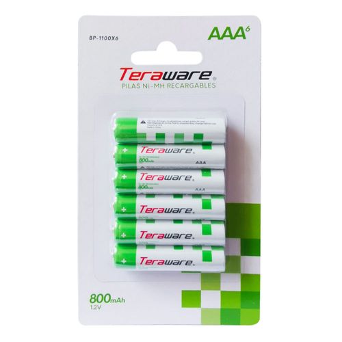 Pilas recargables Teraware AAA x6 800 mAh